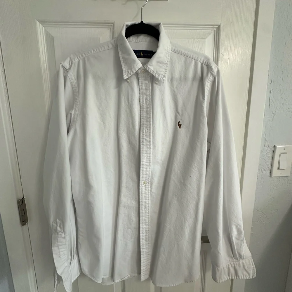 Polo by Ralph Lauren White Long-Sleeve Dress Shirt with Embroidered Pony